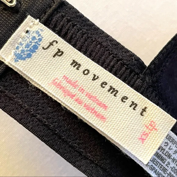 Free People Printed Practice Makes Perfect Active Bra Crossback Black Combo NWT - Picture 12 of 16